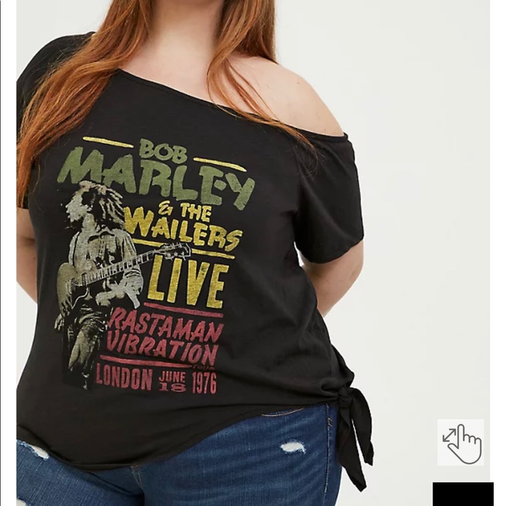 Torrid Off the Shoulder Bob Marley Tee